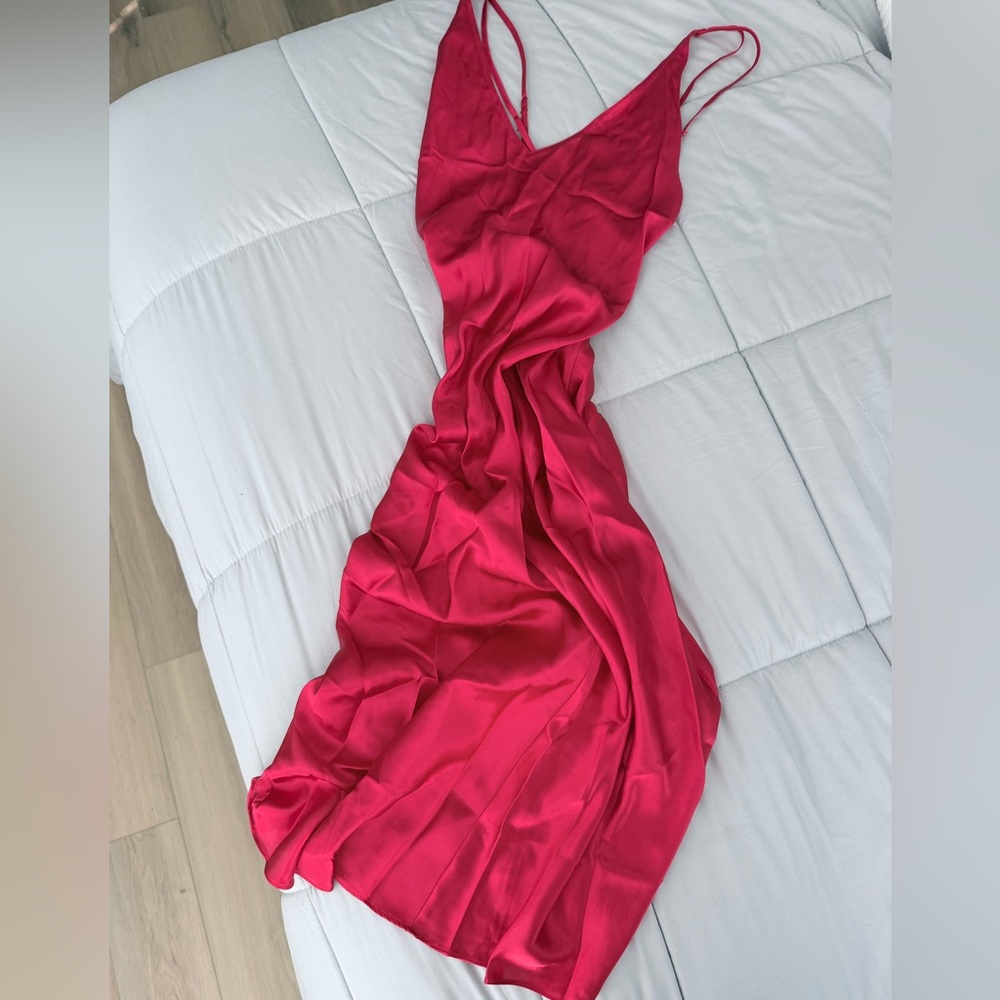 Vintage Frederick’s of Hollywood Red Satin Dress